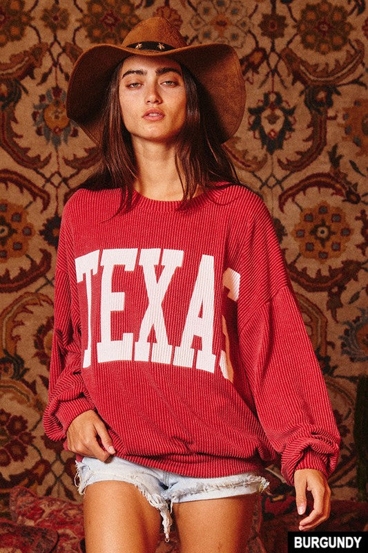 Texas Graphic Sweatshirt - Burgundy