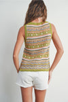 Geo Print Sweater Tank Top
