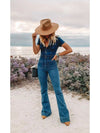 Laney Flare Denim Jumpsuit