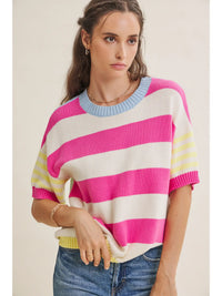 Mavery Bright Stripe Top - oct