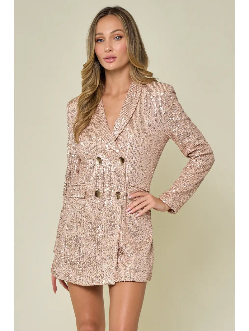 Avery Sequin Blazer Dress