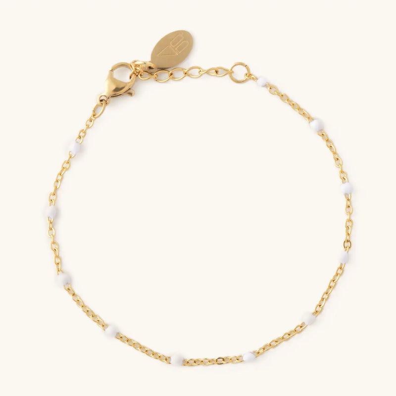 Nikki Smith - Felix White Bead Bracelet