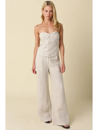Reba Linen Strapless Top