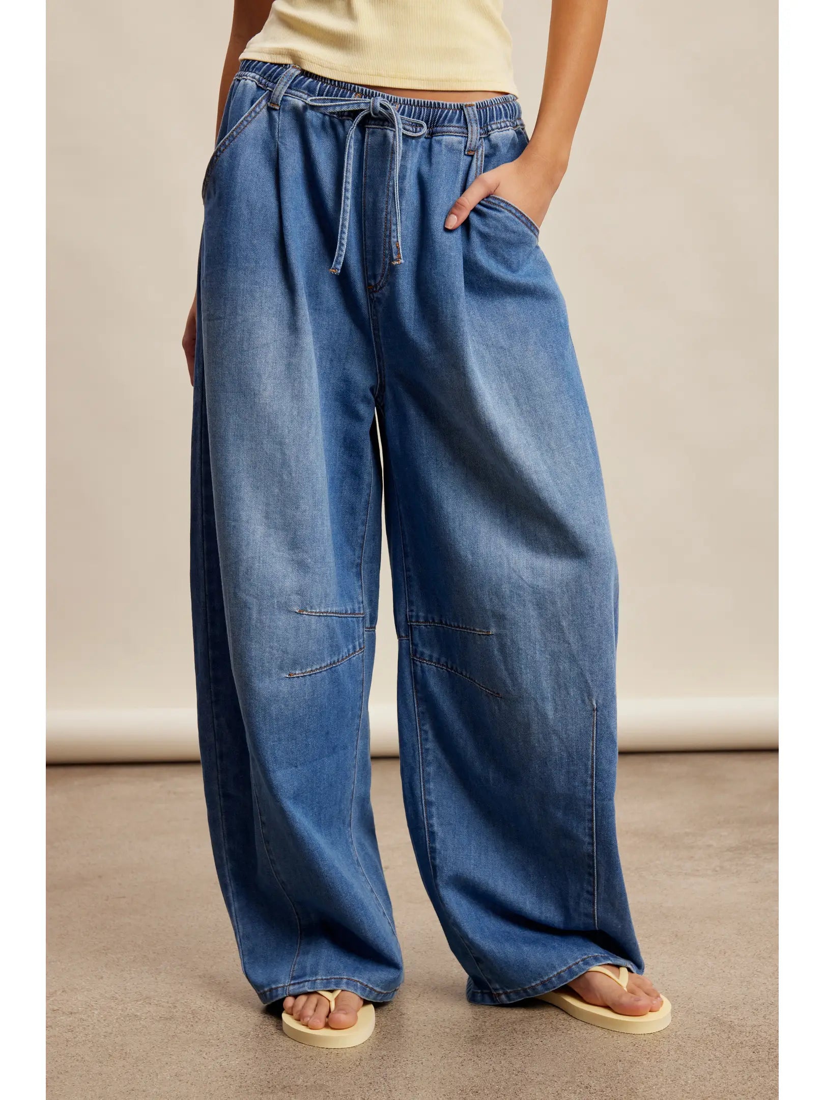 Wide Leg Elastic waist Pants