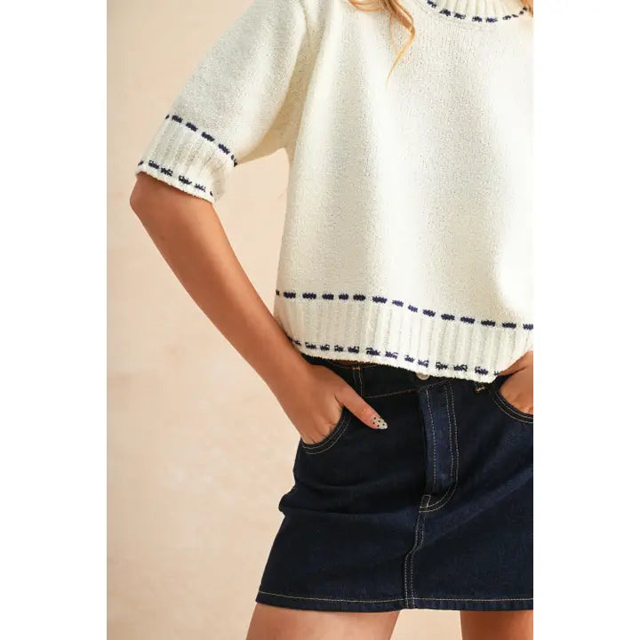 Devin Detail Stitch Sweater – Sage and Co.