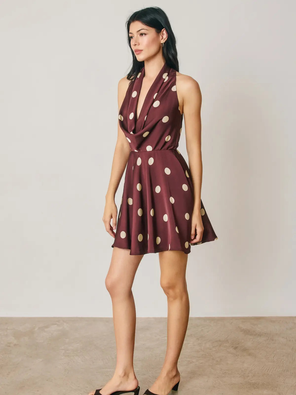 Weslie Polka Dot Satin Dress