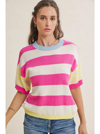 Mavery Bright Stripe Top - oct