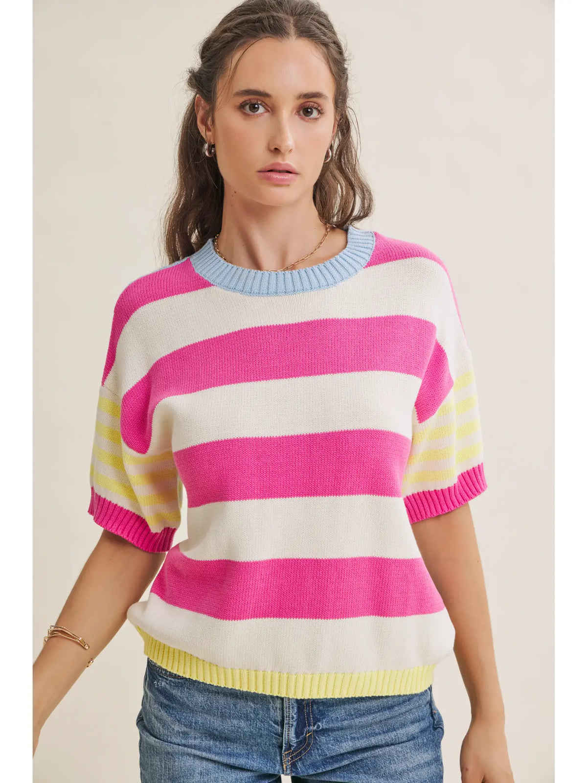Mavery Bright Stripe Top - oct