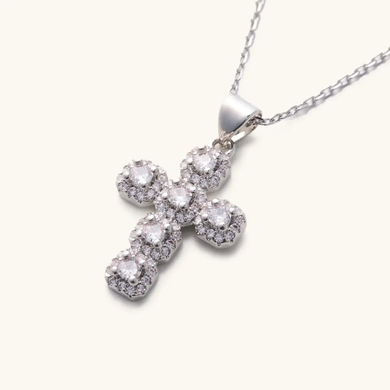 Nikki Smith necklace- Silver diamond cross