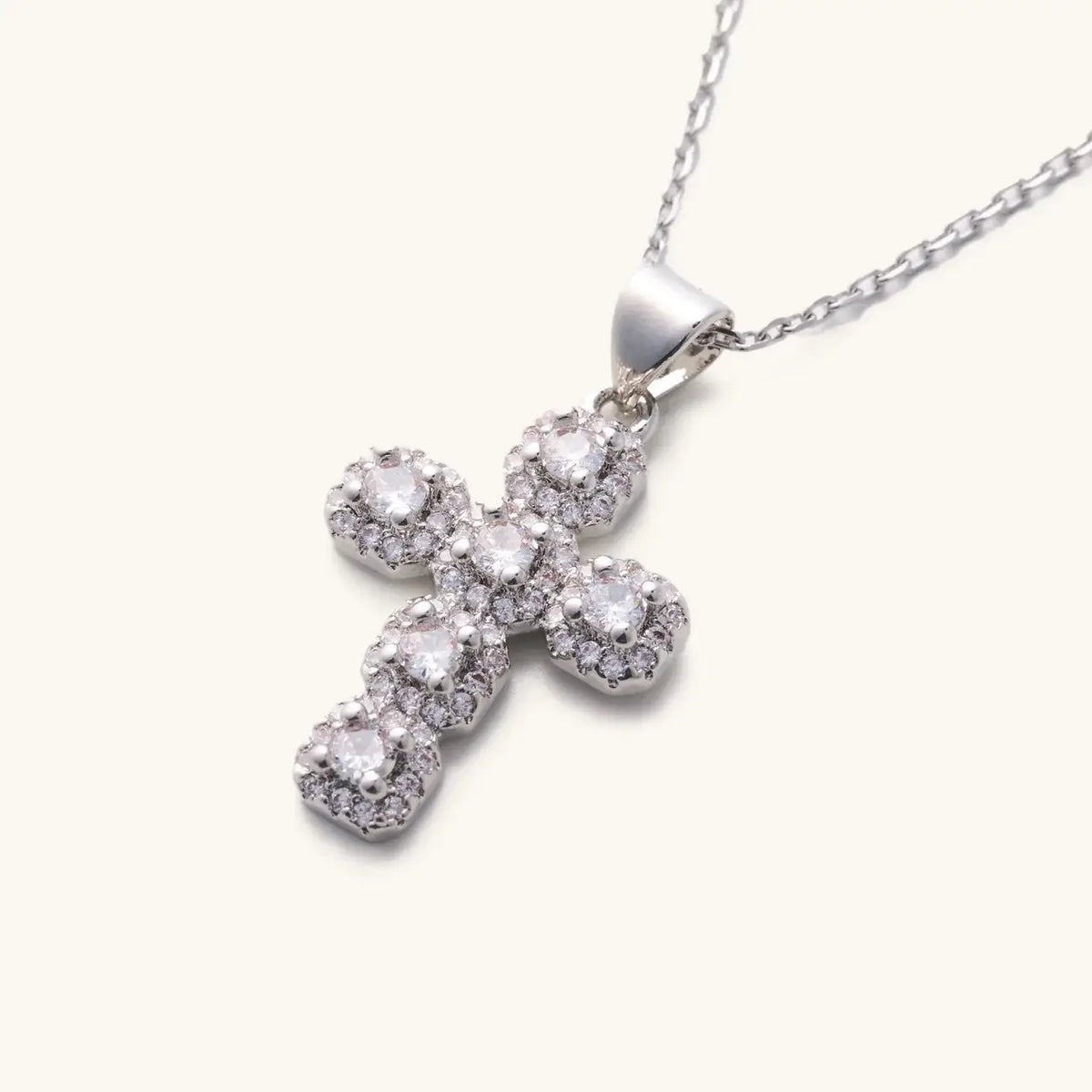 Nikki Smith - Silver Diamond Cross Necklace
