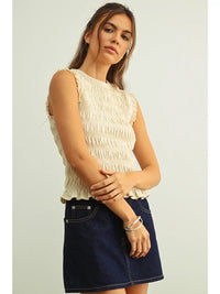 Sleeveless Smocked Top