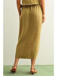 Raw Hem Wrap Skirt