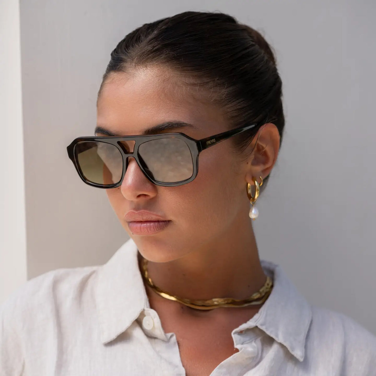 FREYRS- Havana Aviator Sunglasses (Dark Tortoise)
