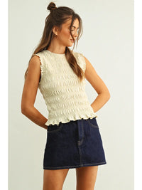 Sleeveless Smocked Top