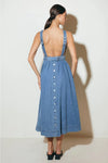 Washed Denim Midi Dress