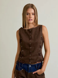 Camille Sleeveless Laced Top