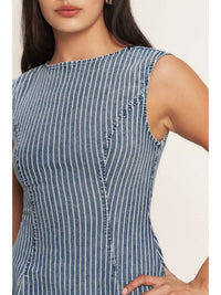Striped Denim Mini Dress