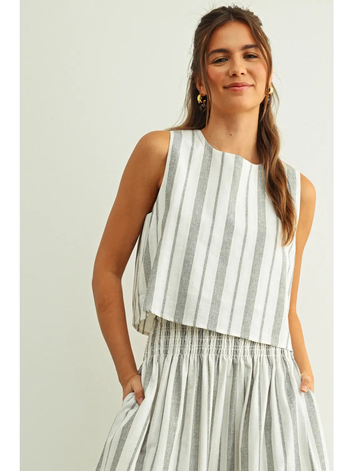 Sleeveless Striped tank Top