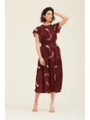 Audra Burgandy Midi Dress