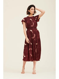 Audra Burgandy Midi Dress