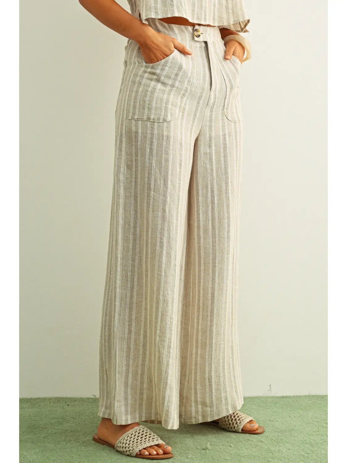 Jaquare Linen Pants