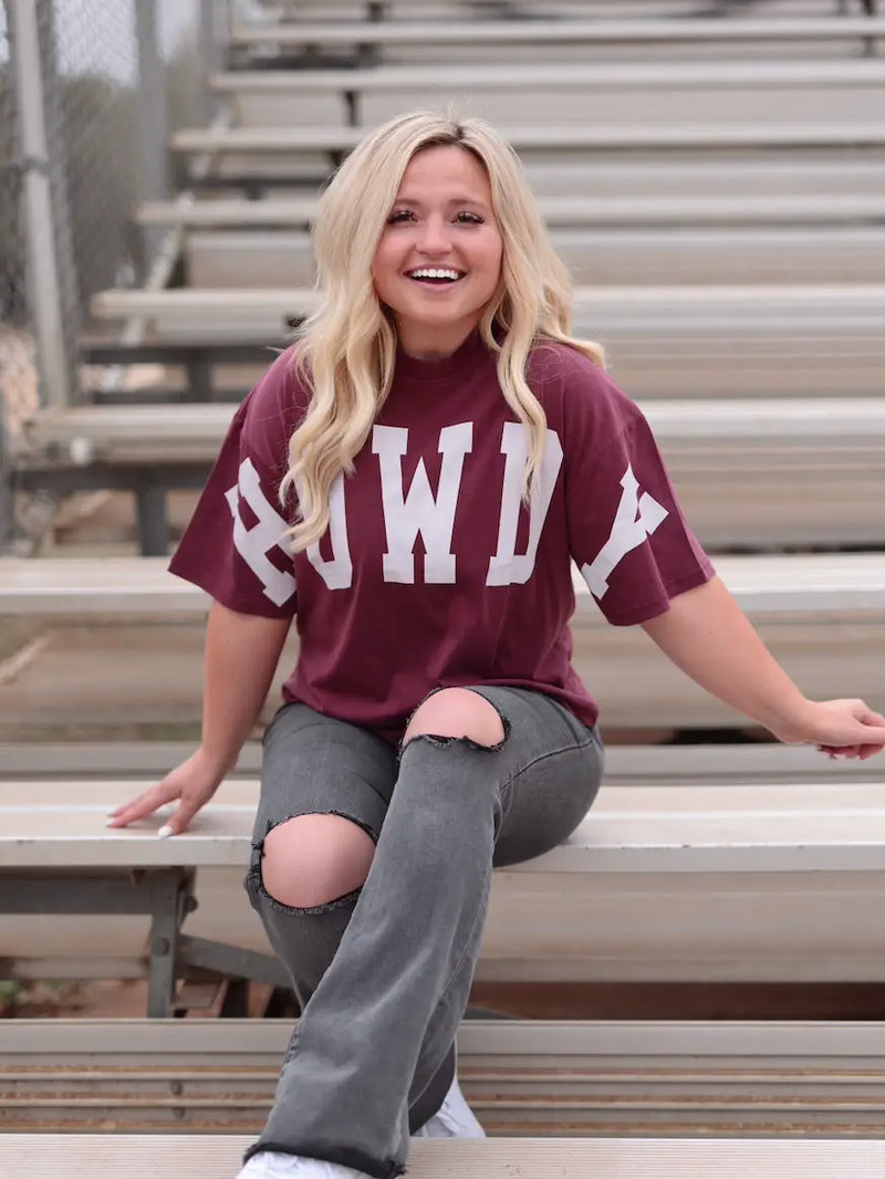 Howdy Cropped Oversized Tshirt