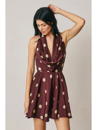 Weslie Polka Dot Satin Dress