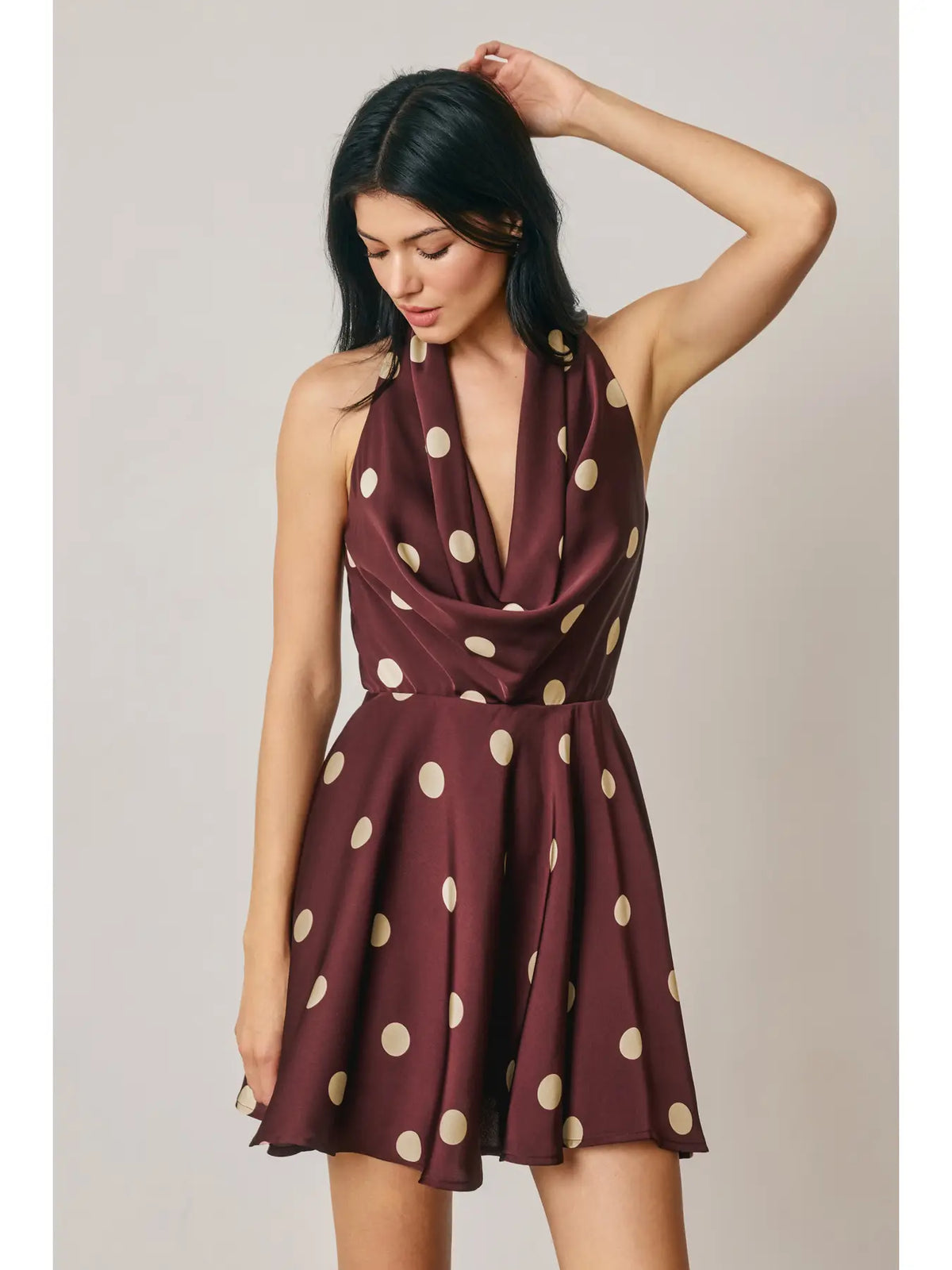 Weslie Polka Dot Satin Dress