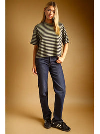 Eden Double Stripe Short Sleeve Top