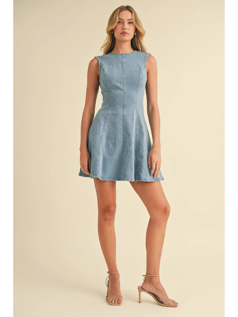 Open Back Denim Dress