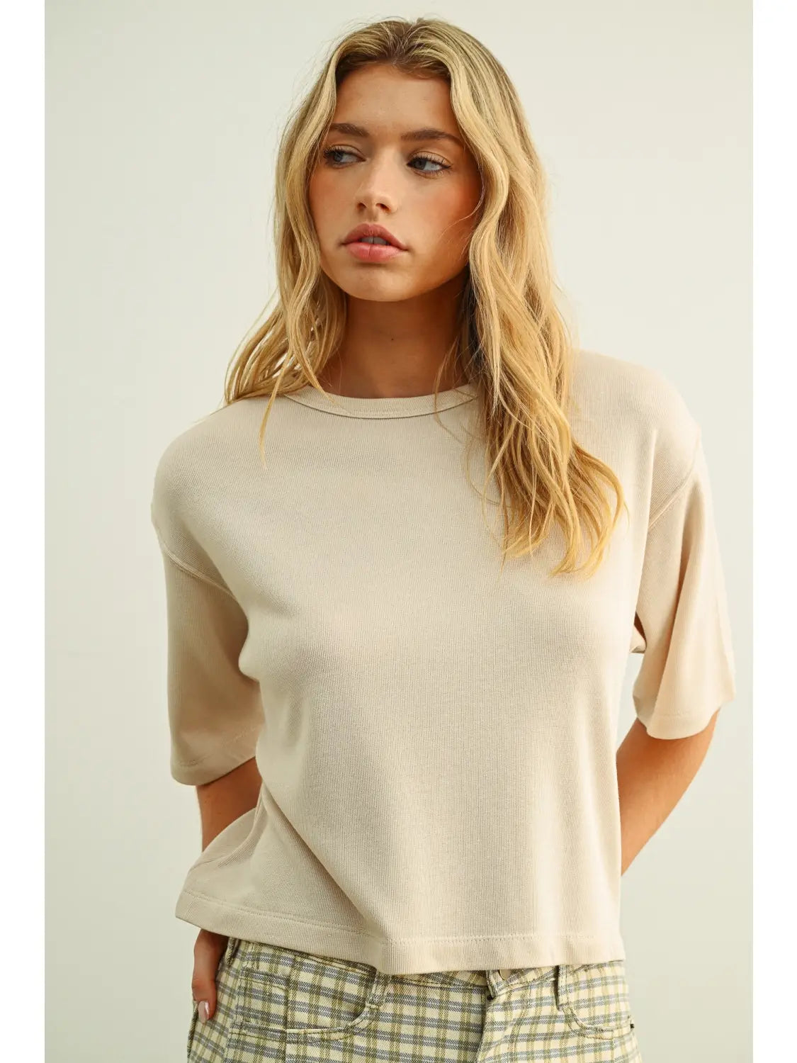 Bridgette Cream Crop Tshirt