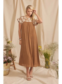 Sophia Embroidered Gauzy Dress