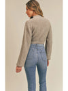 Cropped Tie Front Sweater