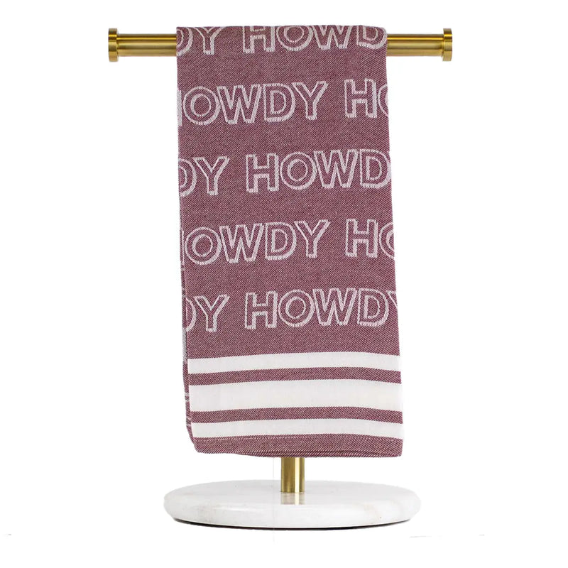 Howdy Maroon Hand Towel