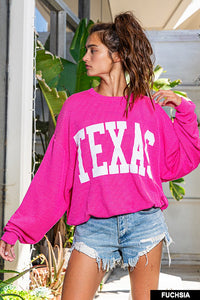 Texas Graphic Sweatshirt - Fuchsia