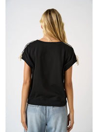Lace Trim Black Top