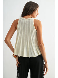 Sleeveless Knit Top, flared hem
