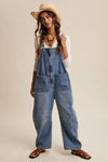 Wide Leg Denim Overalls