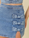 Denim Bow Mini Skirt