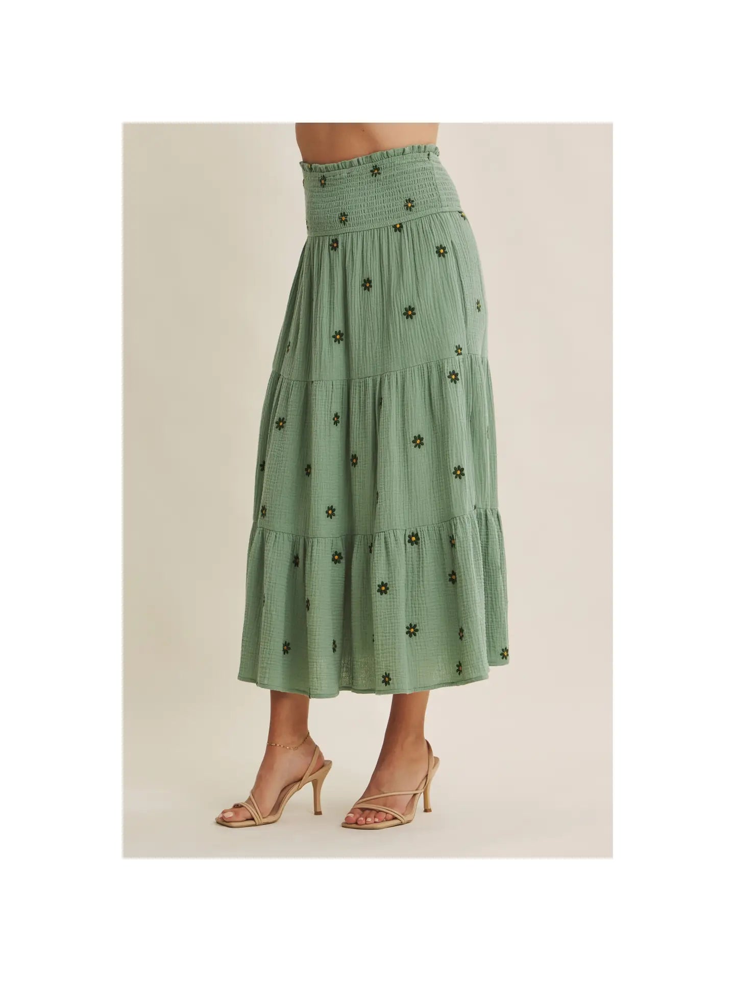 Sunset Field Embroidered Skirt