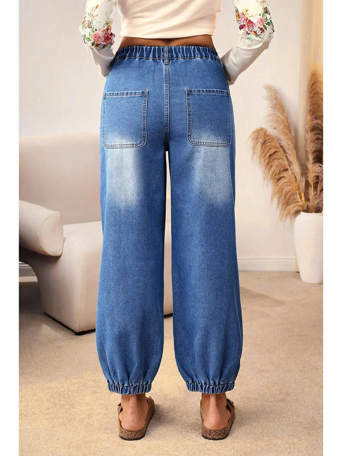 Tapered Denim with Cinched ankle