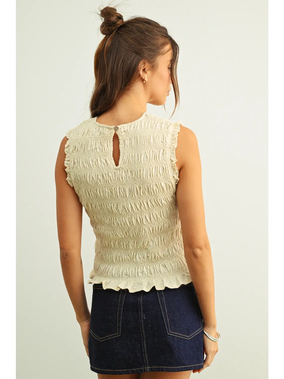 Sleeveless Smocked Top
