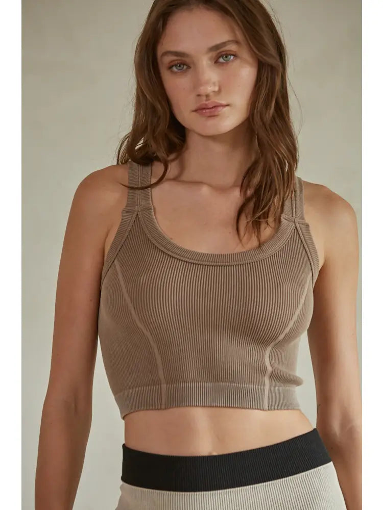 Nylon Spandex Ribbed Top