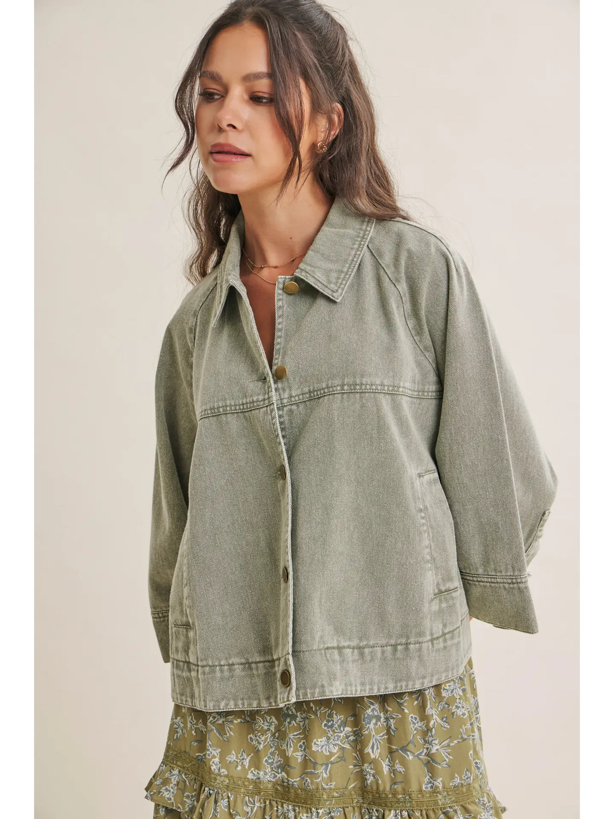 Mineral Washed Utility Jacket - oct