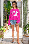 Texas Graphic Sweatshirt - Fuchsia