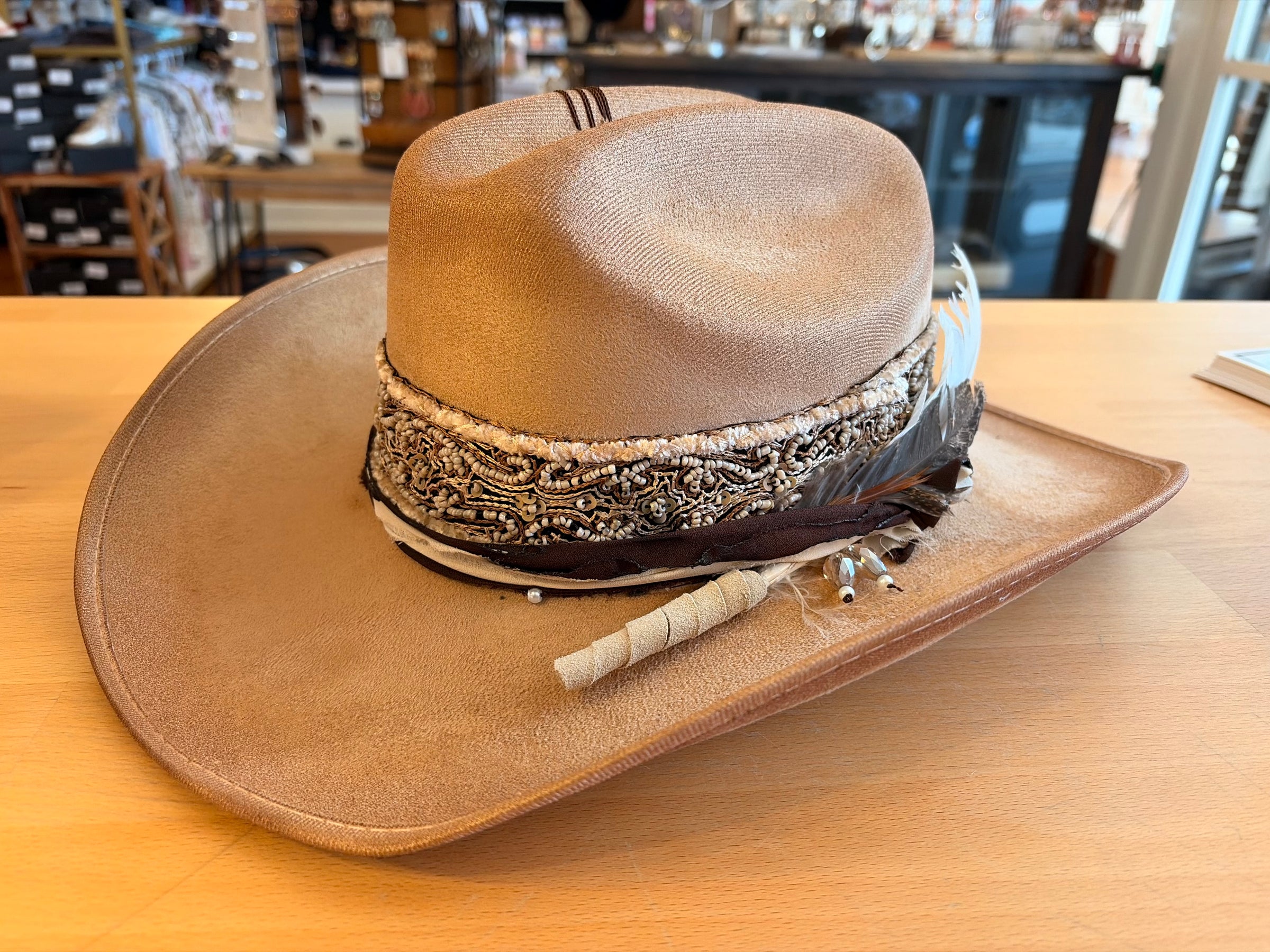 Hidu White Band Yellowstone Khaki Hat