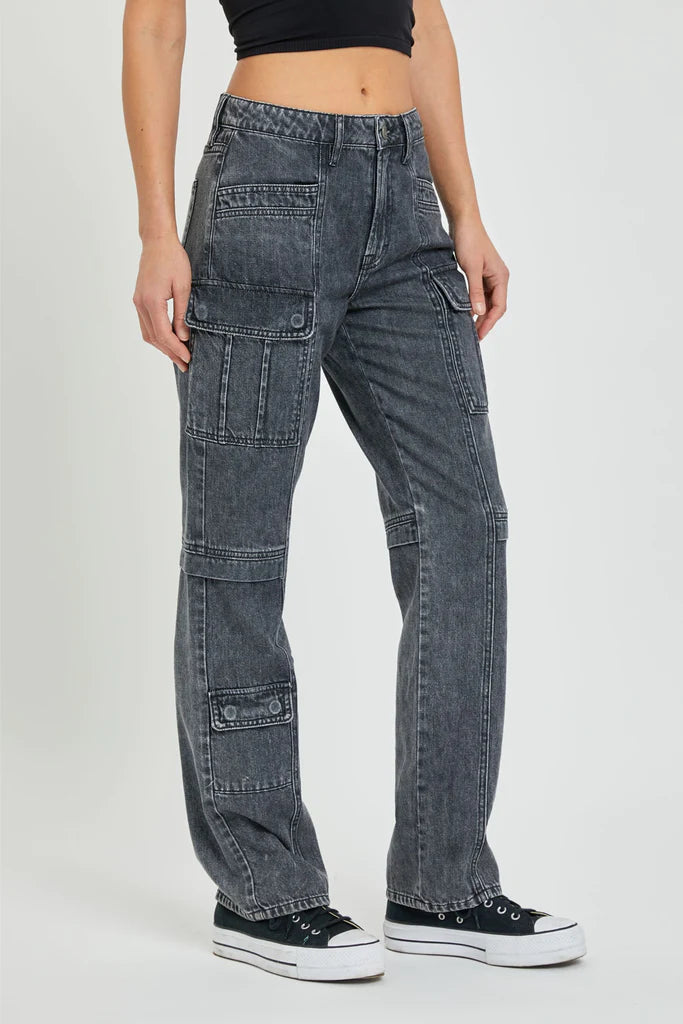 Tracey Charcoal Cargo Jeans