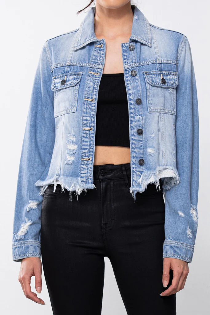 Rebel Frayed Jean Jacket