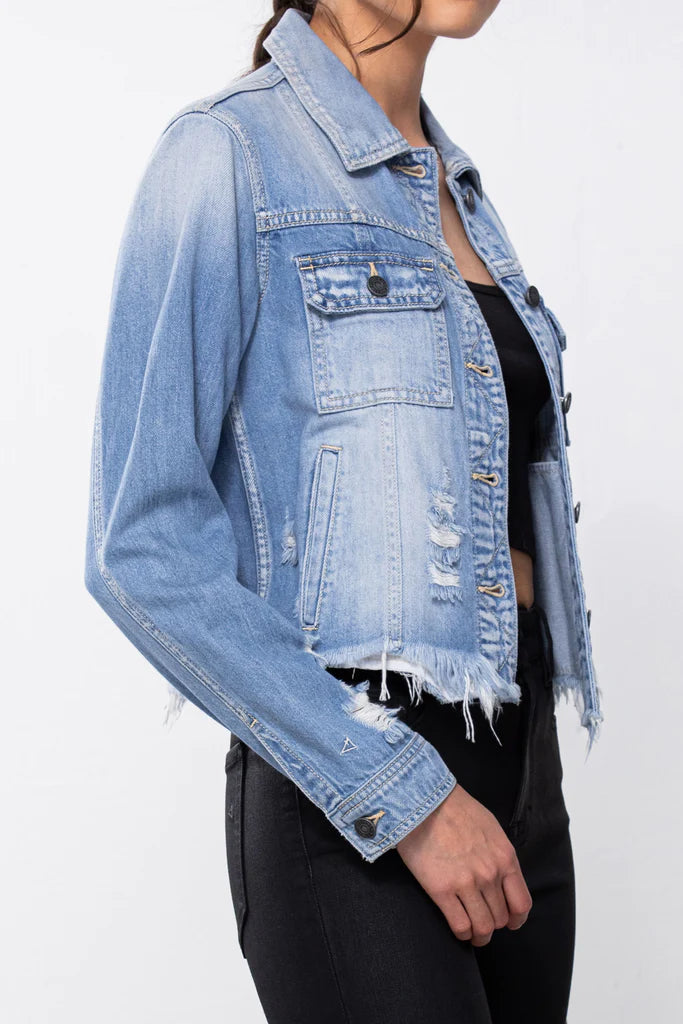 Rebel Frayed Jean Jacket