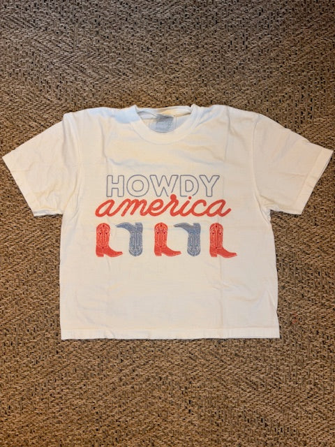 Howdy America Crop tshirt